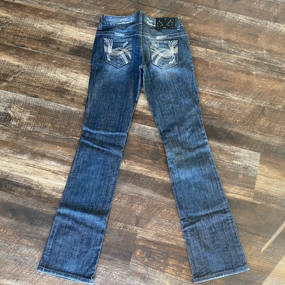 Guess Daredevil Bootcut 26/33 Tattered Jeans - Picture 7 of 9